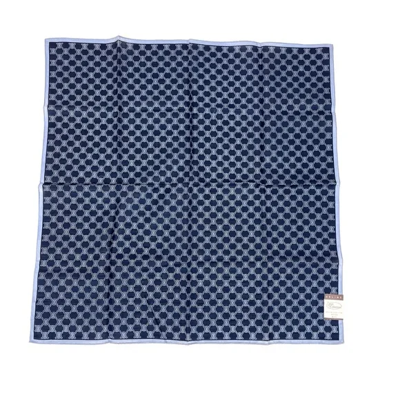 Celine Blue Monogram Cotton Scarf - Picture 2 of 4
